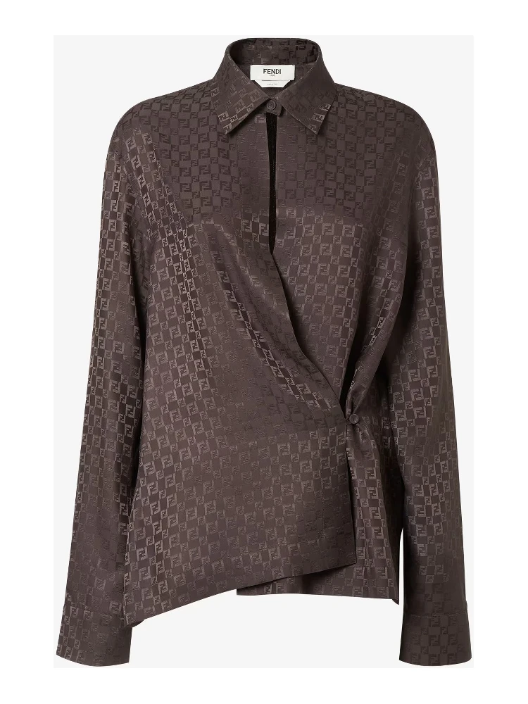 Jacquard FF silk shirt