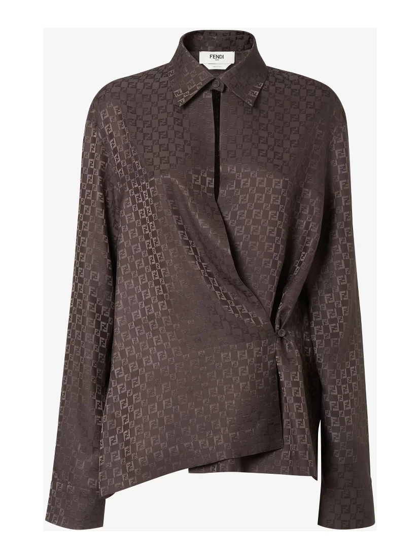 Jacquard FF silk shirt