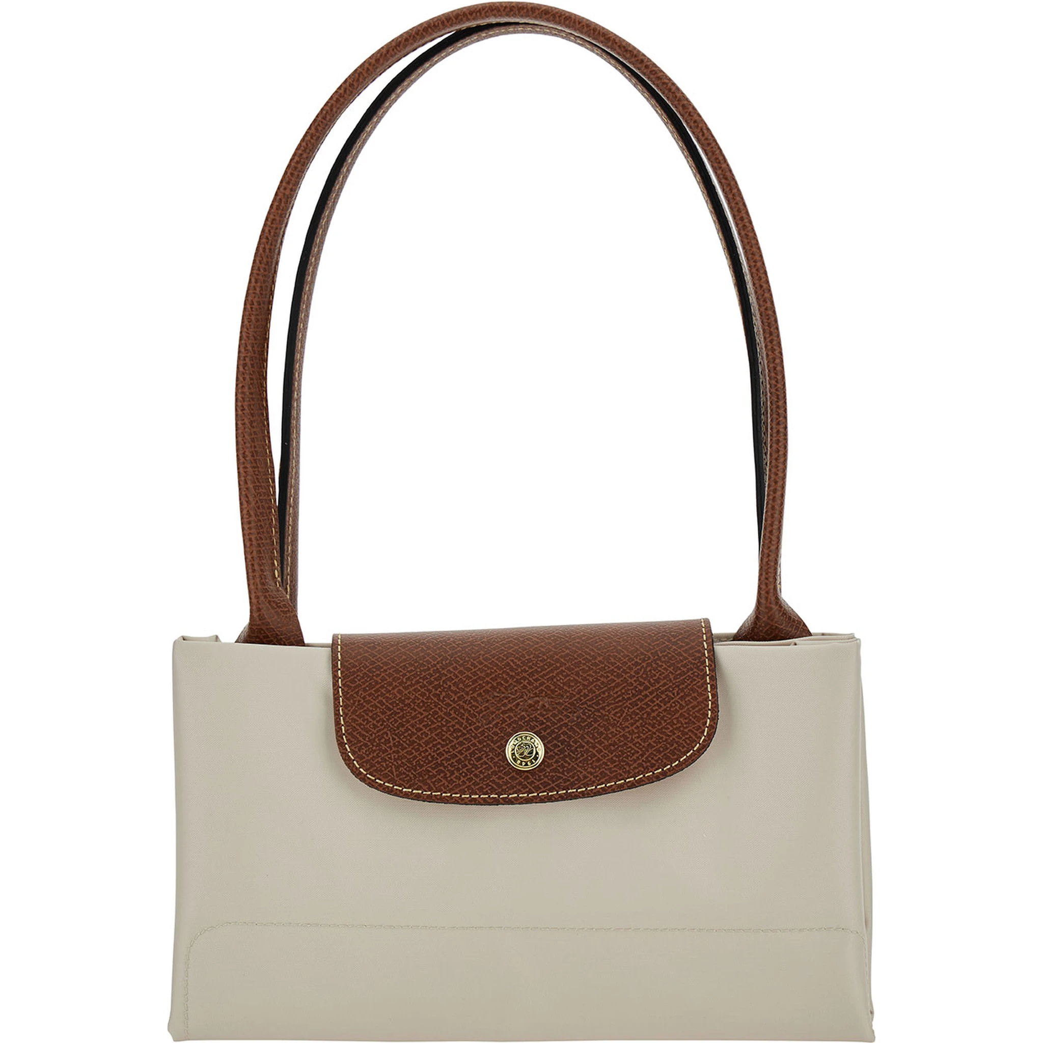 Le Pliage Original White Shoulder Bag with Embossed Logo in Canvas Woman