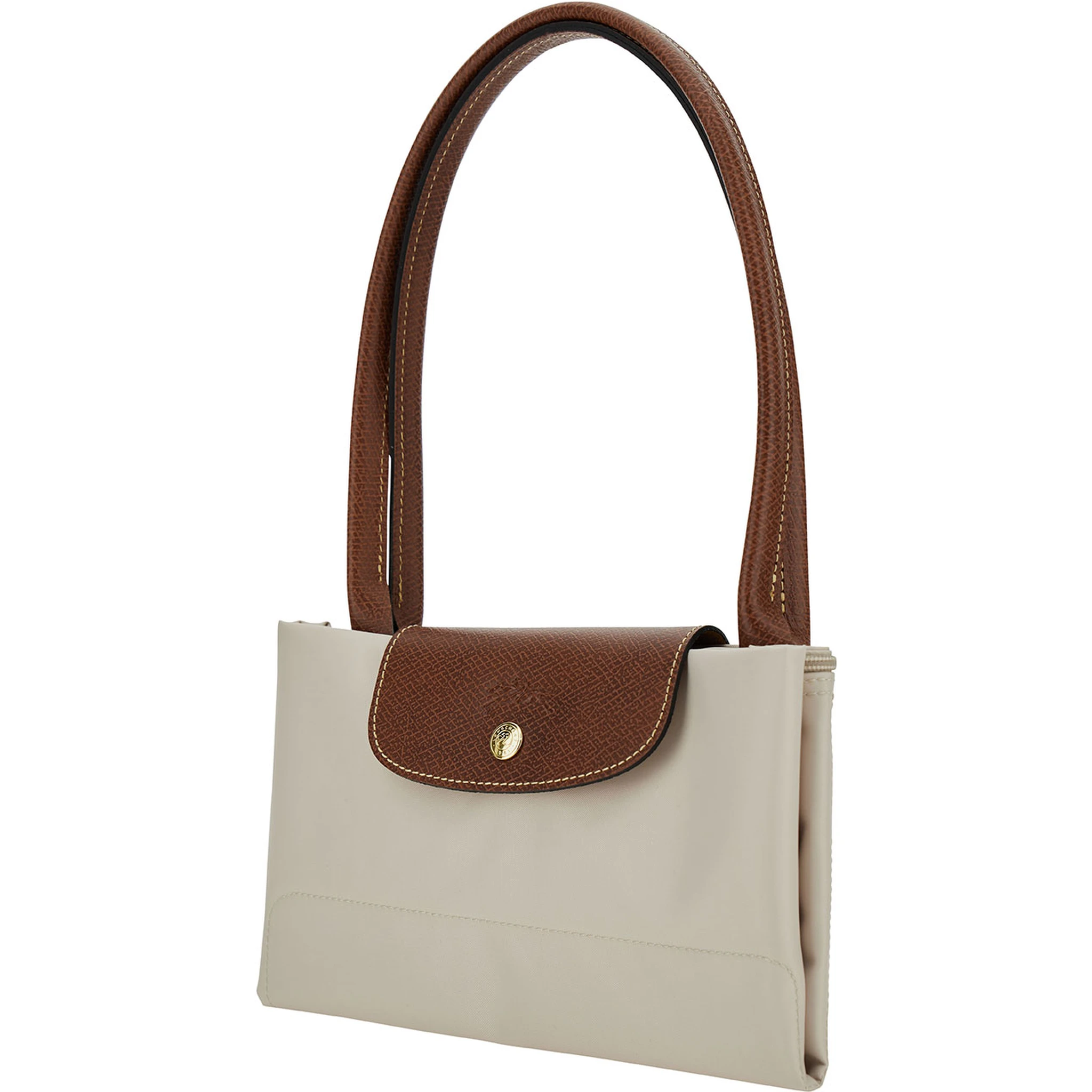 Le Pliage Original White Shoulder Bag with Embossed Logo in Canvas Woman