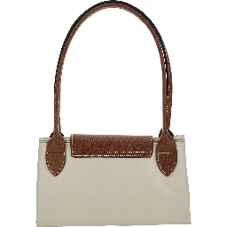 Le Pliage Original White Shoulder Bag with Embossed Logo in Canvas Woman