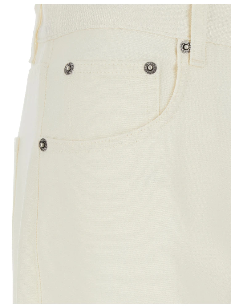 Beige Jeans with Belt Loops and Tapered Leg in Denim Woman alternative