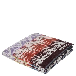 Marea Multicolor Beach Towel with Logo Lettering on the Front and ZigZag Motif in Cotton Home