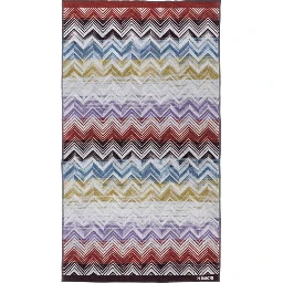 Marea Multicolor Beach Towel with Logo Lettering on the Front and ZigZag Motif in Cotton Home