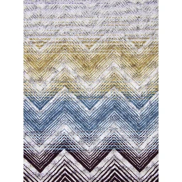 Marea Multicolor Beach Towel with Logo Lettering on the Front and ZigZag Motif in Cotton Home