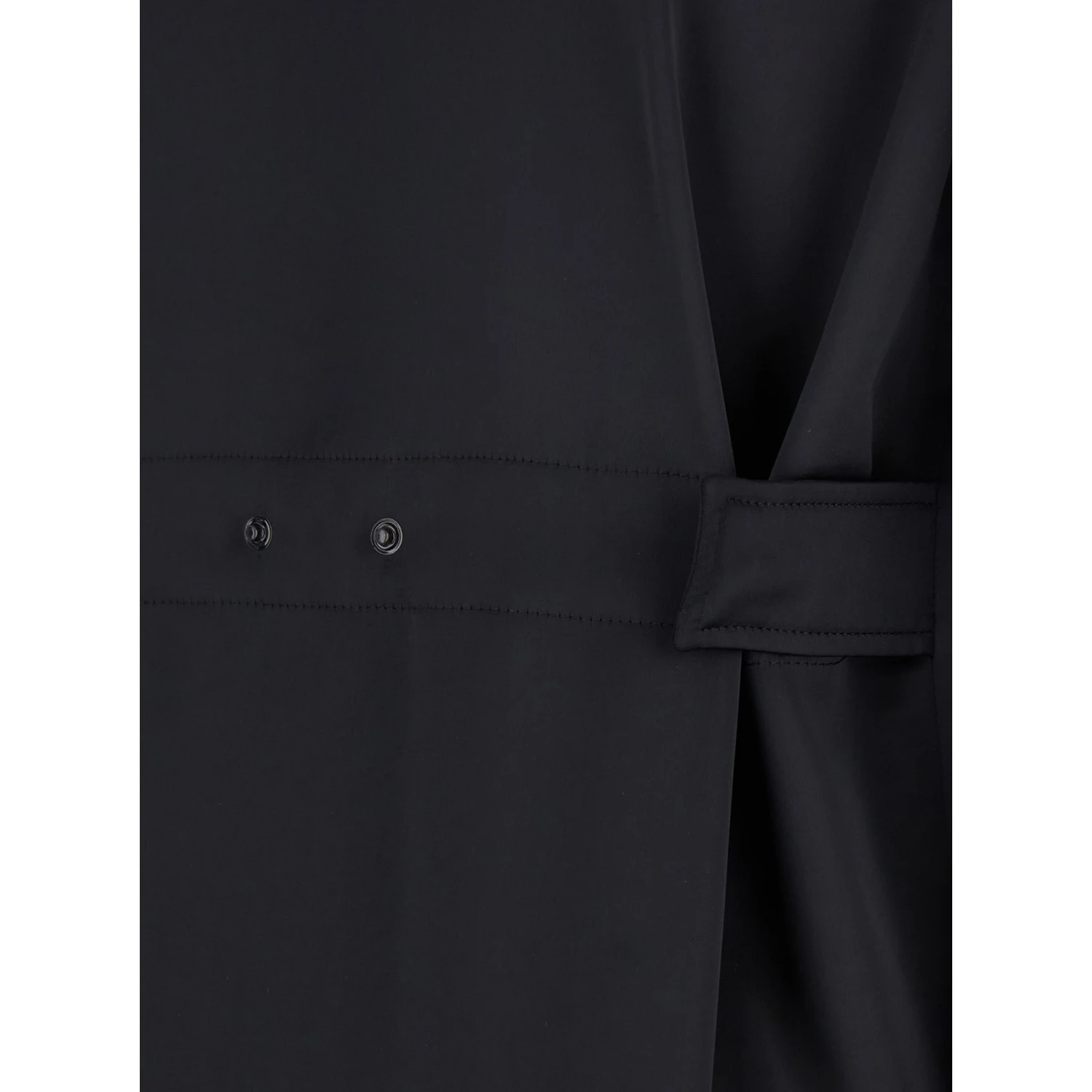 Black Shirt with Classic Collar and Logo Patch on the Chest in Tech Fabric Woman