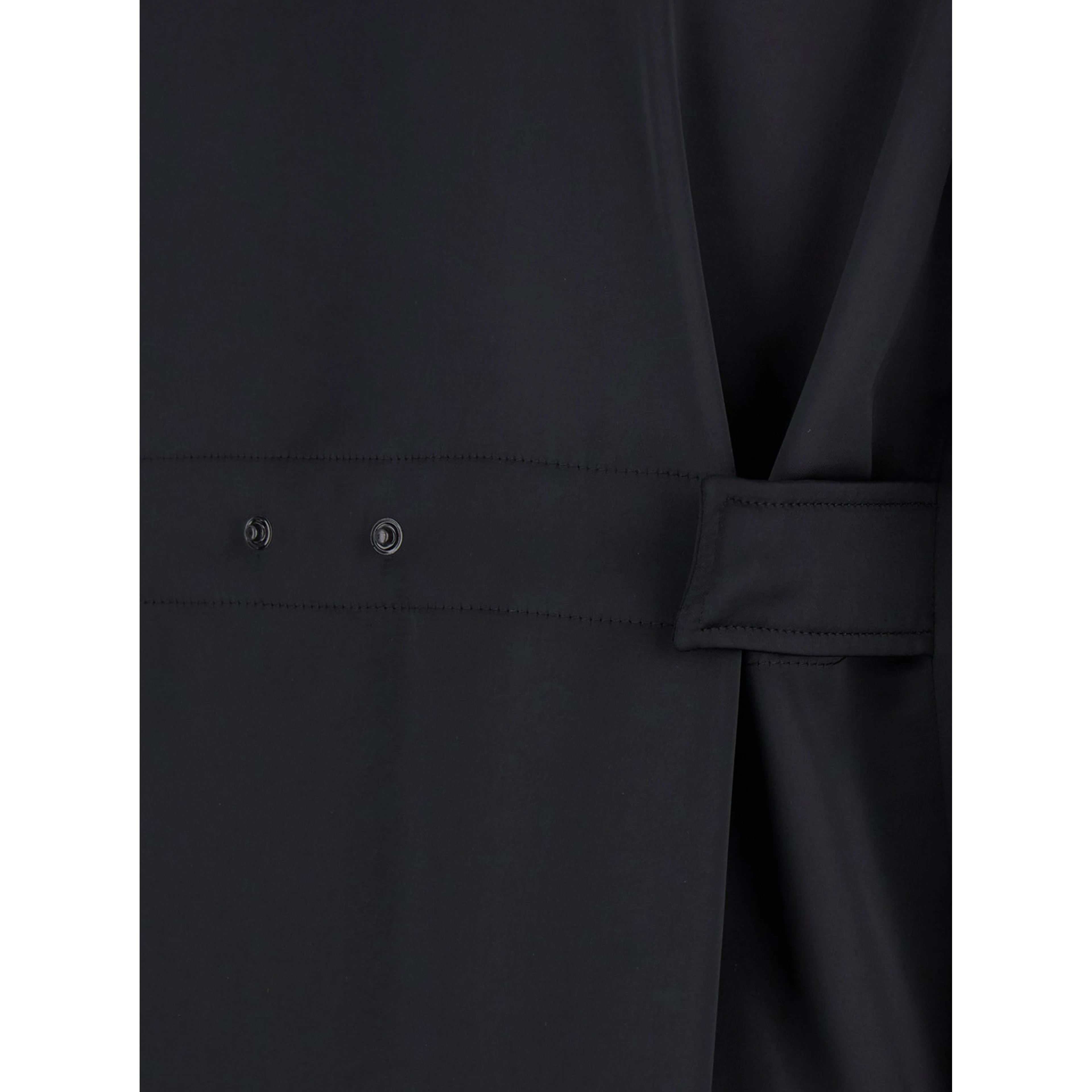 Black Shirt with Classic Collar and Logo Patch on the Chest in Tech Fabric Woman