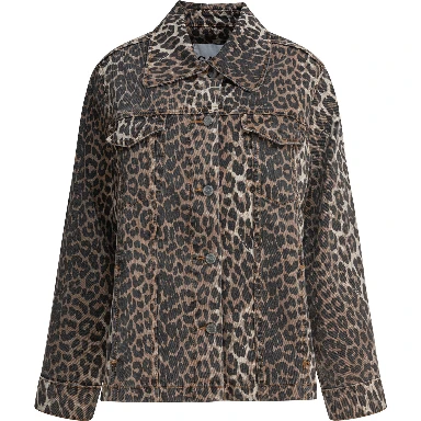 Leopard denim jacket