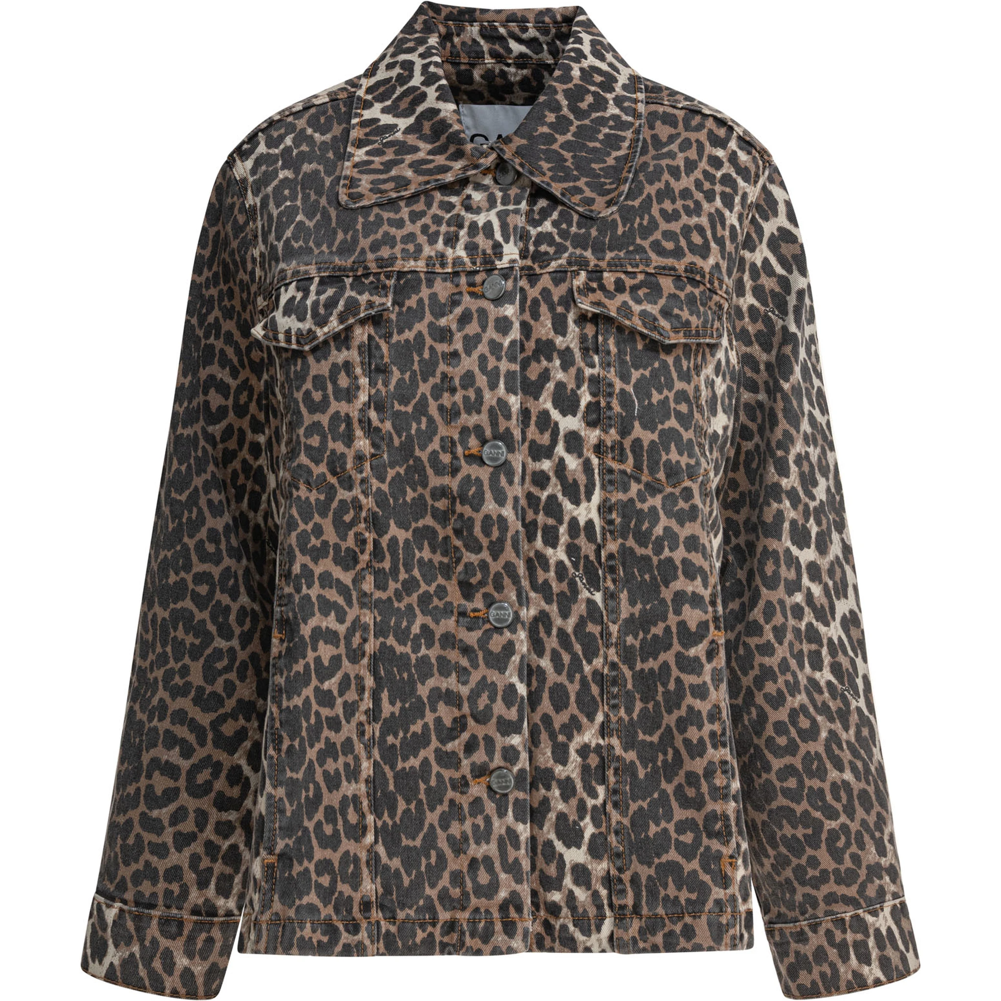 Leopard denim jacket