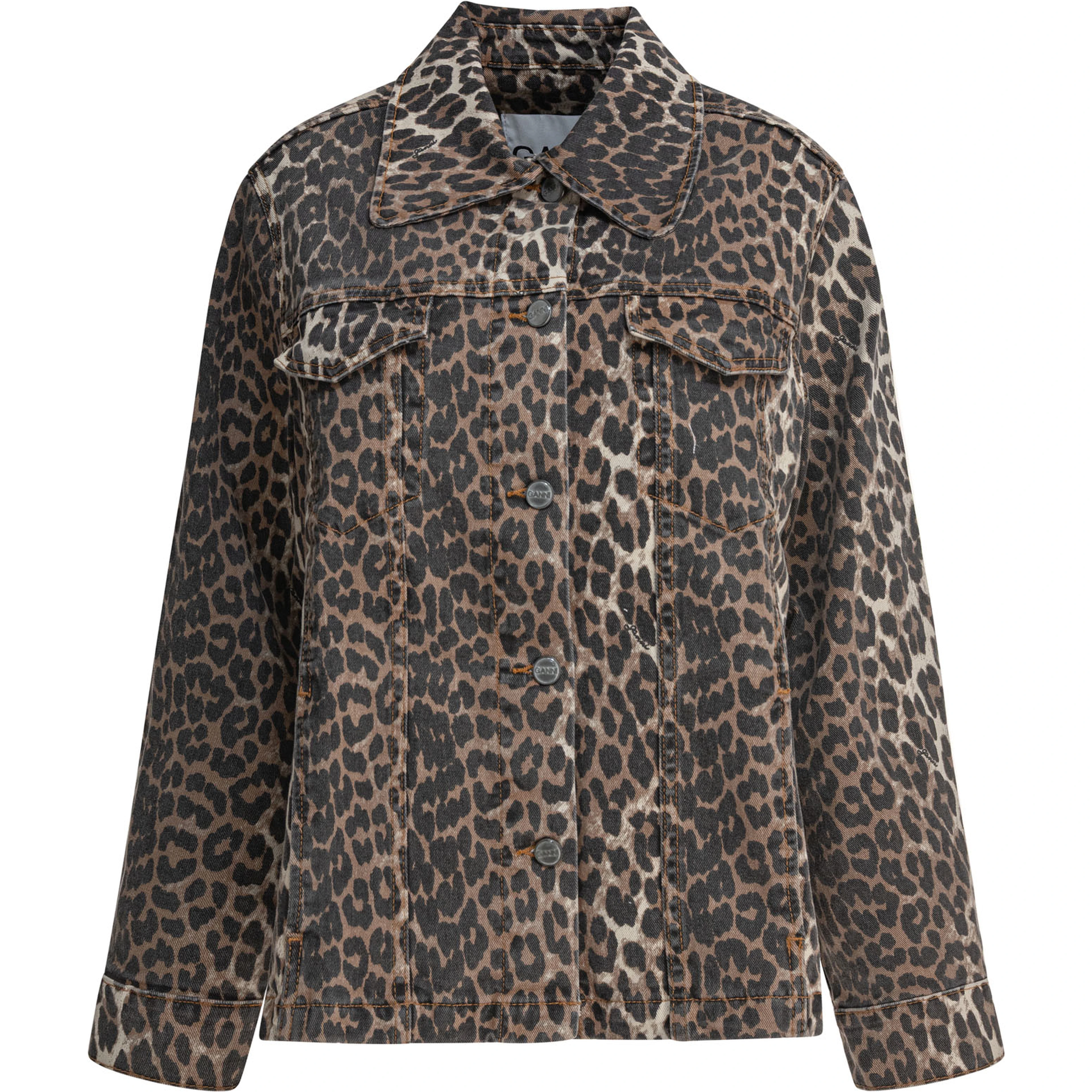 Leopard denim jacket