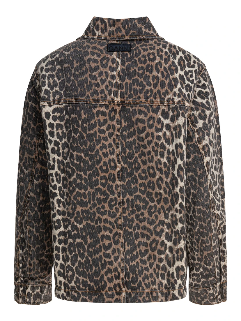 Leopard denim jacket