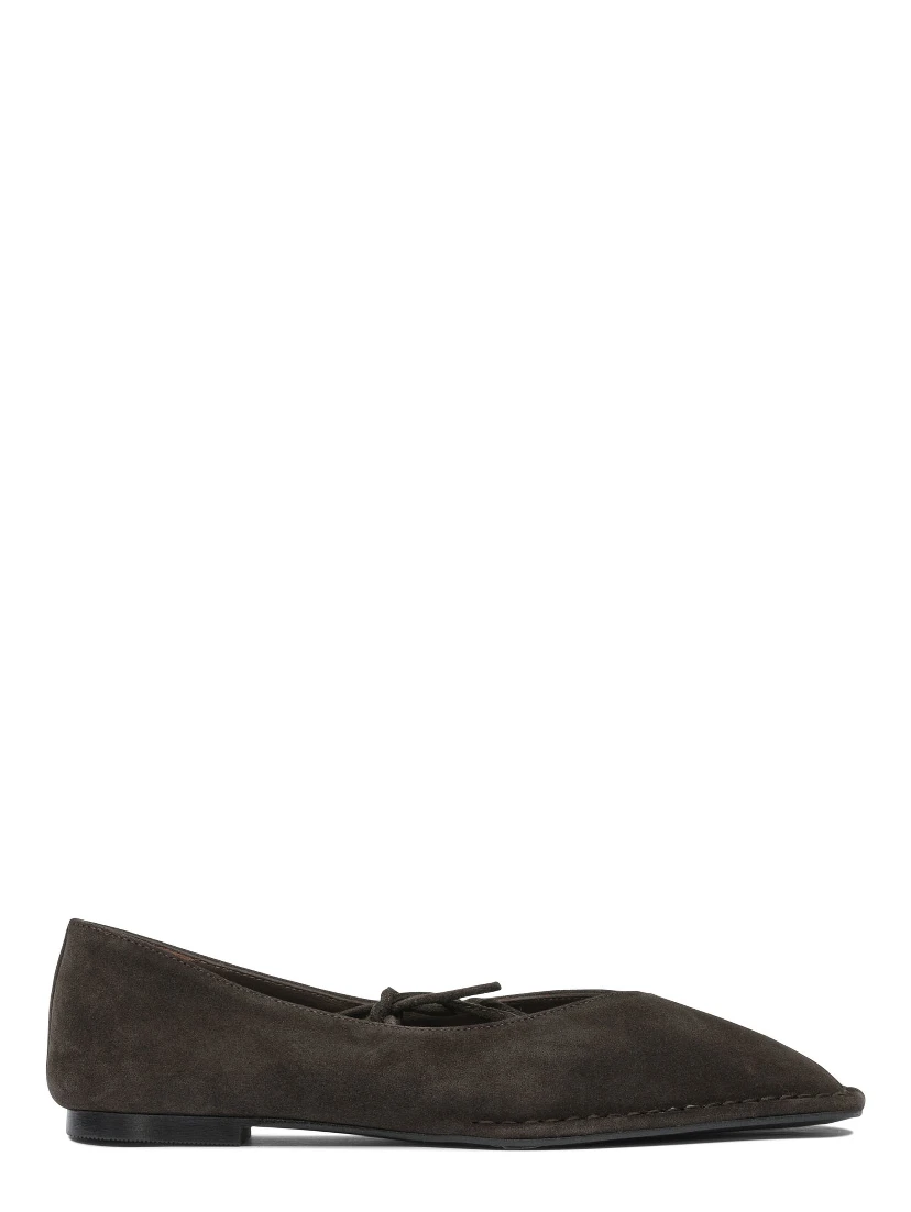 Sway Suede Coffee Brown Leather Ballet Flats
