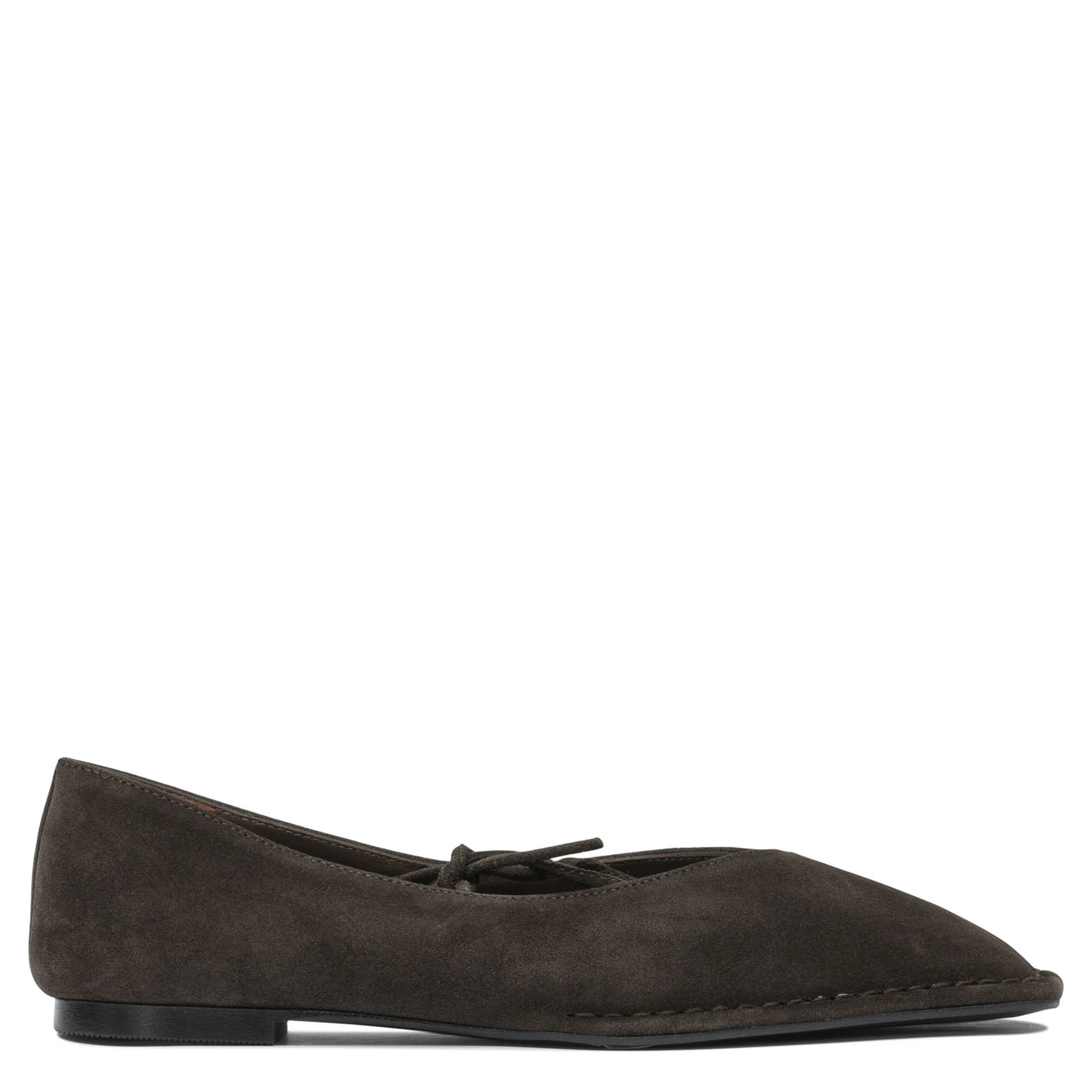 Sway Suede Coffee Brown Leather Ballet Flats