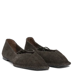 Sway Suede Coffee Brown Leather Ballet Flats