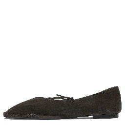 Sway Suede Coffee Brown Leather Ballet Flats