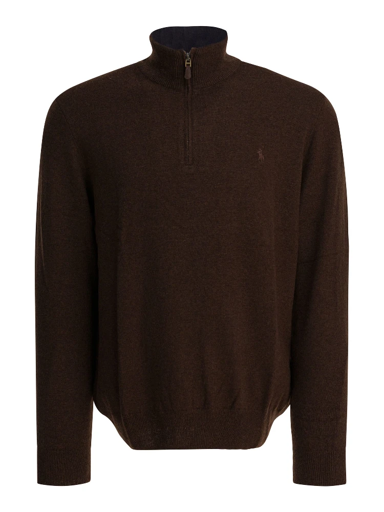 Wool sweater with zipper
