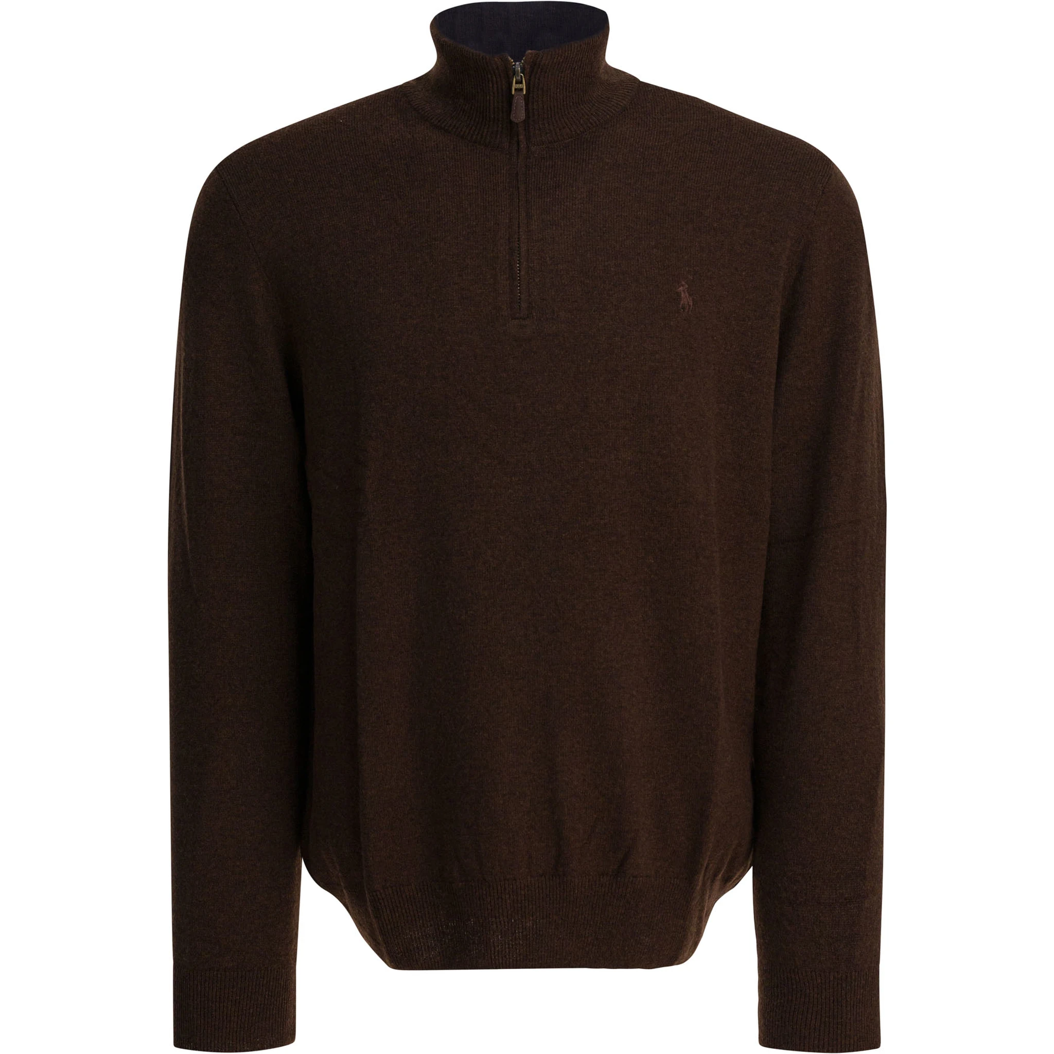 Wool sweater with zipper