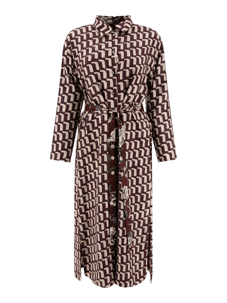 "Micaela" reversible silk shirt dress