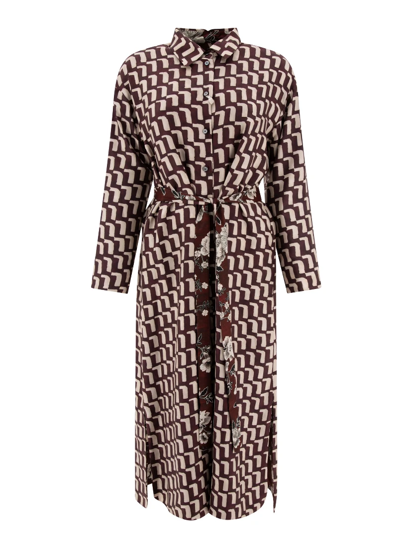 "Micaela" reversible silk shirt dress