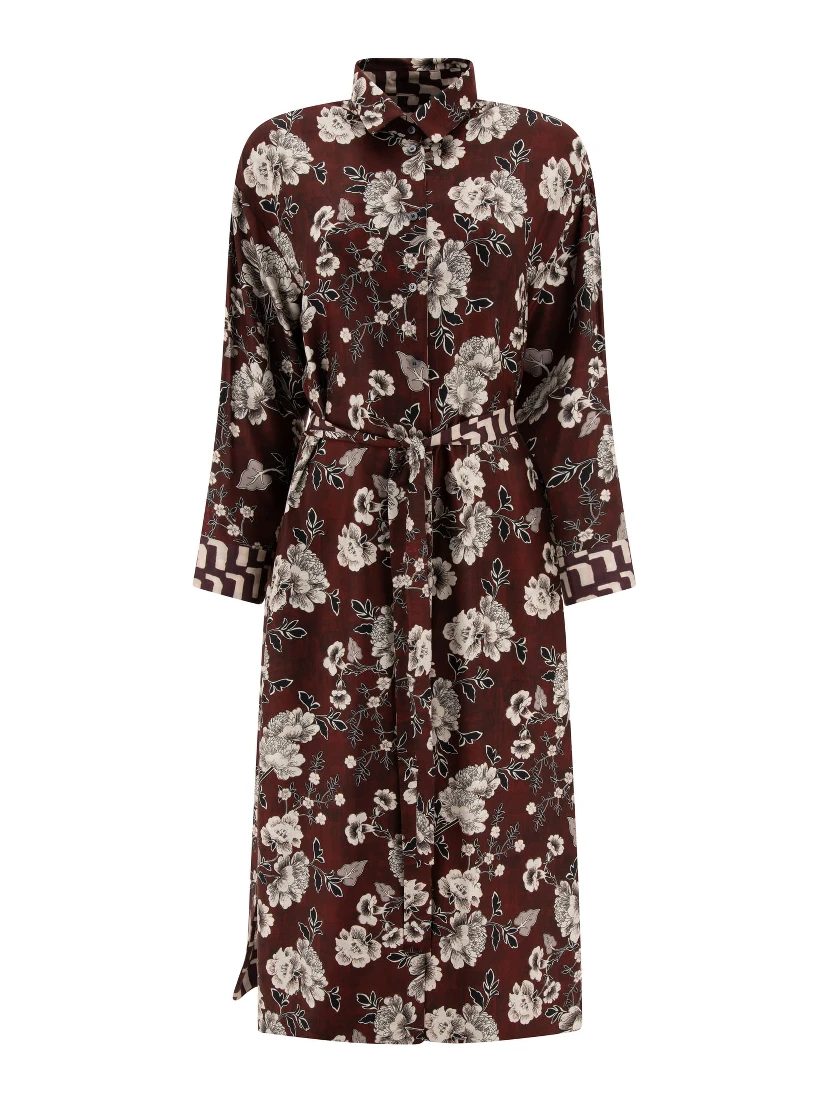 "Micaela" reversible silk shirt dress