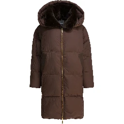 Long down jacket with over hood