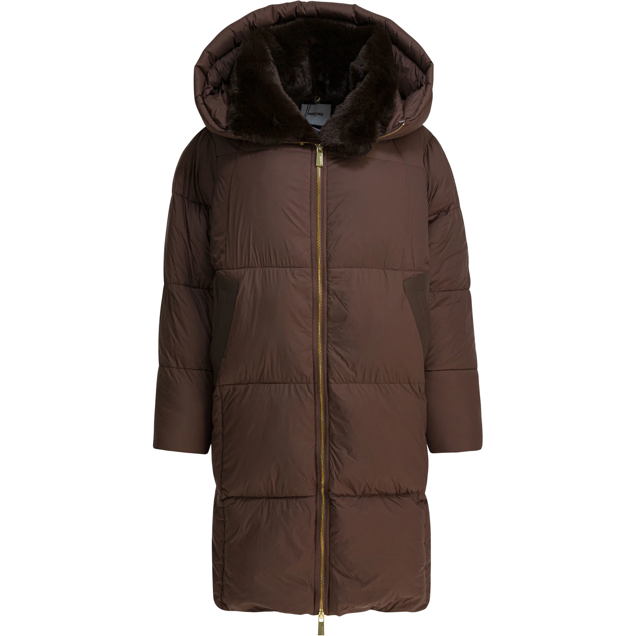 Long down jacket with over hood