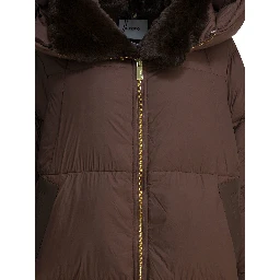 Long down jacket with over hood