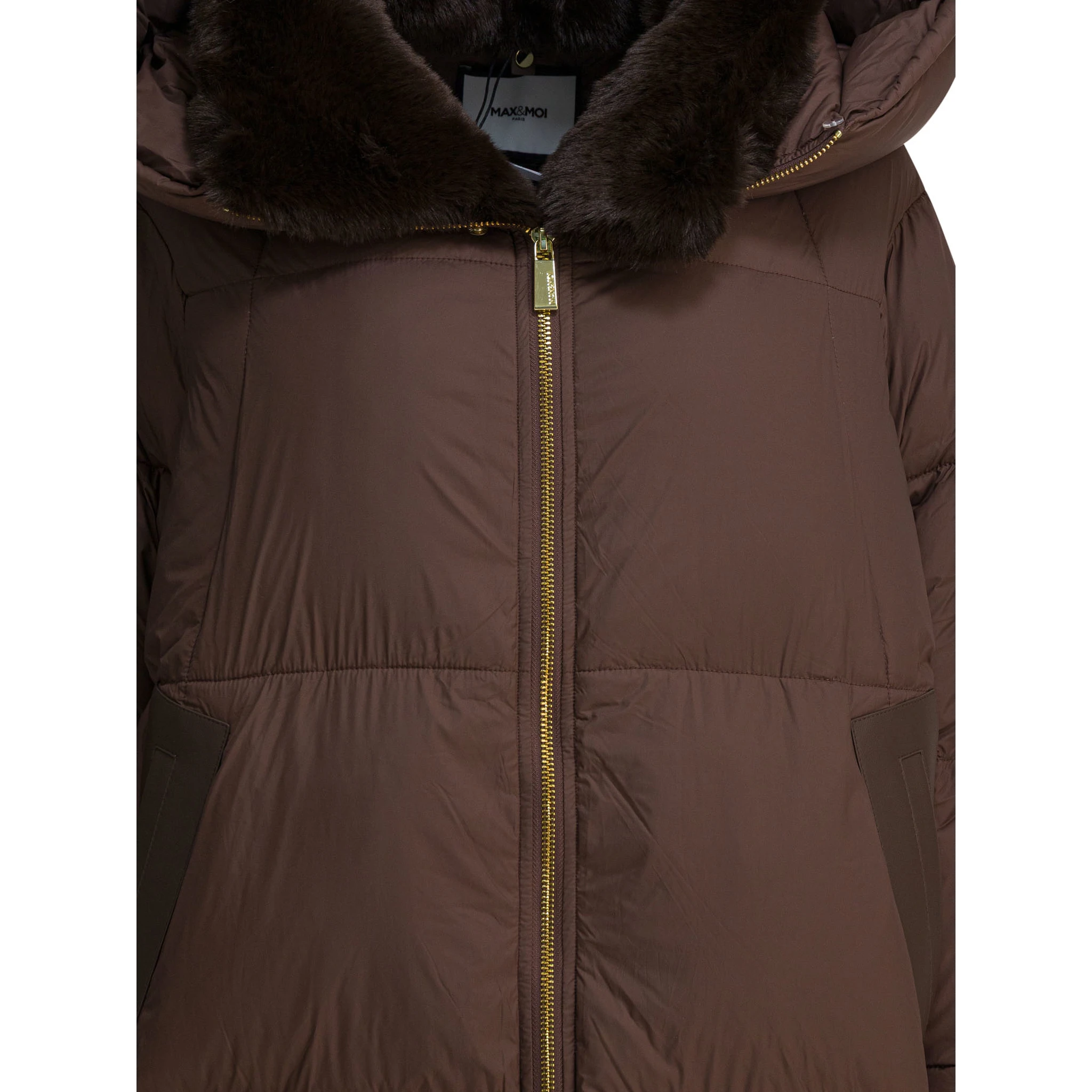 Long down jacket with over hood