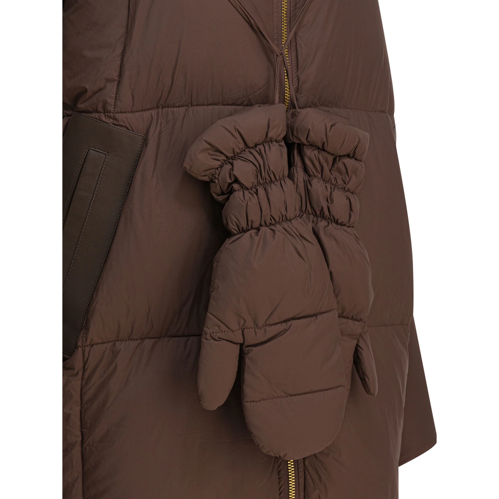 Long down jacket with over hood