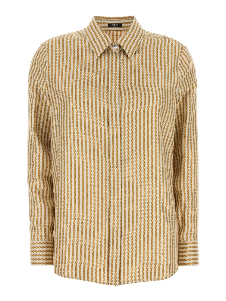 FORMAL SHIRT PINSTRIPE CHAIN ON RESPONSIBLE SILK T