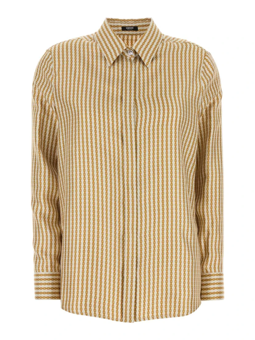FORMAL SHIRT PINSTRIPE CHAIN ON RESPONSIBLE SILK T