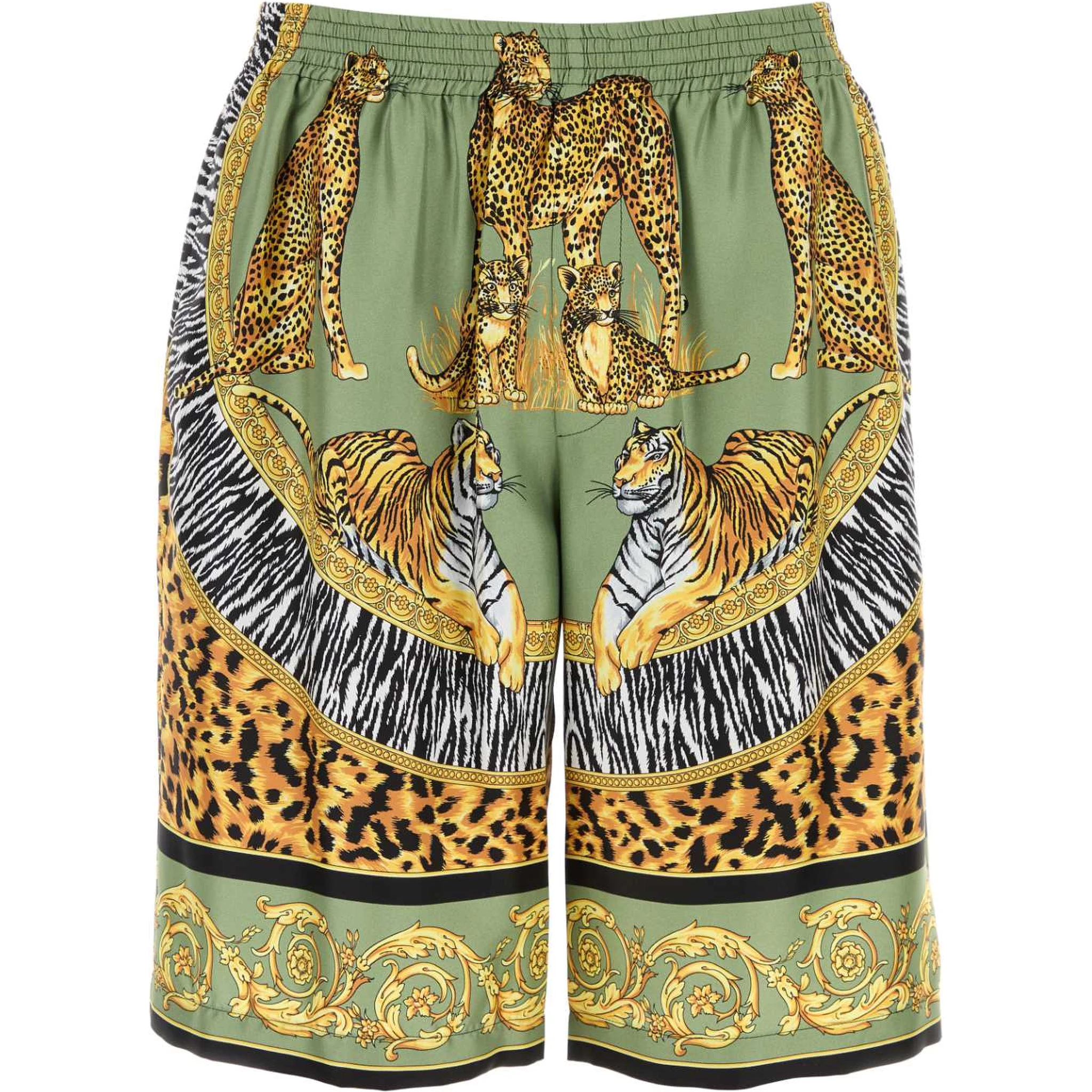 SHORTS WILD CATS PRINT SILK TWILL