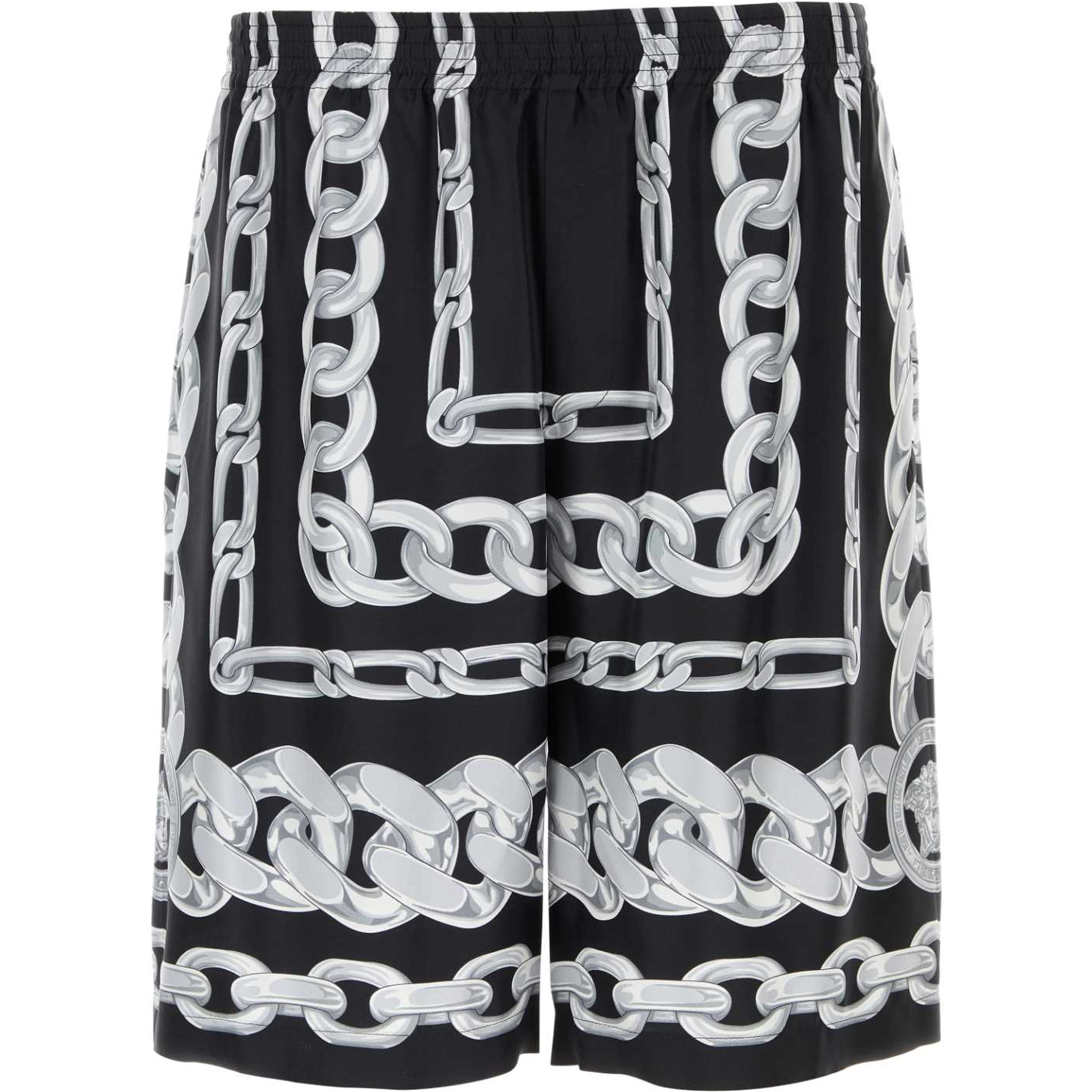 SHORTS MEDUSA CHAINS PRINT SILK TWILL