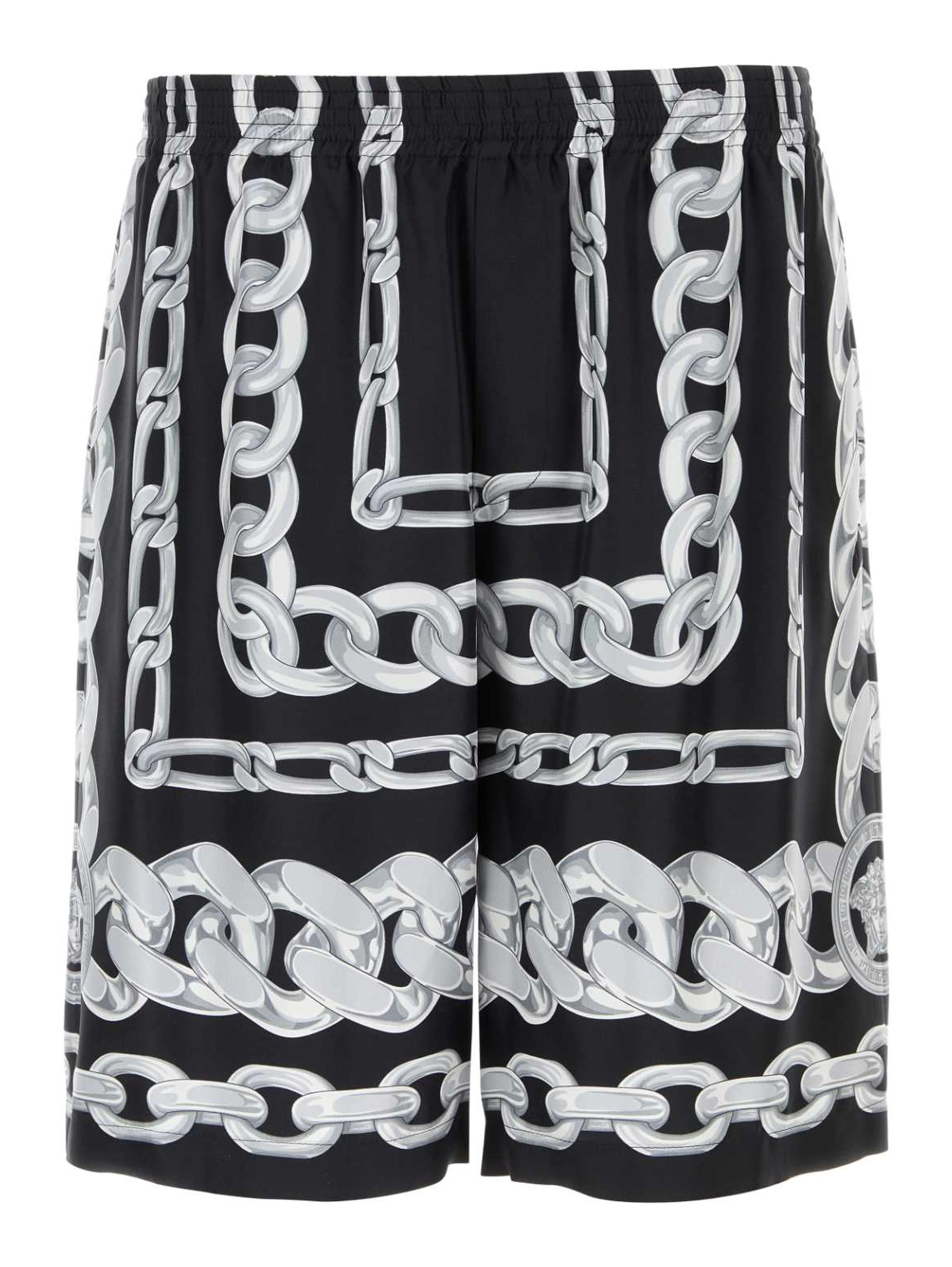 SHORTS MEDUSA CHAINS PRINT SILK TWILL