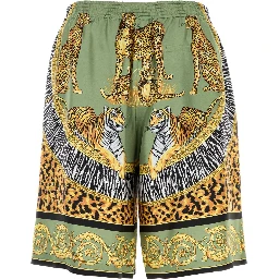 SHORTS WILD CATS PRINT SILK TWILL