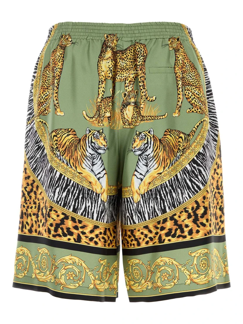 SHORTS WILD CATS PRINT SILK TWILL