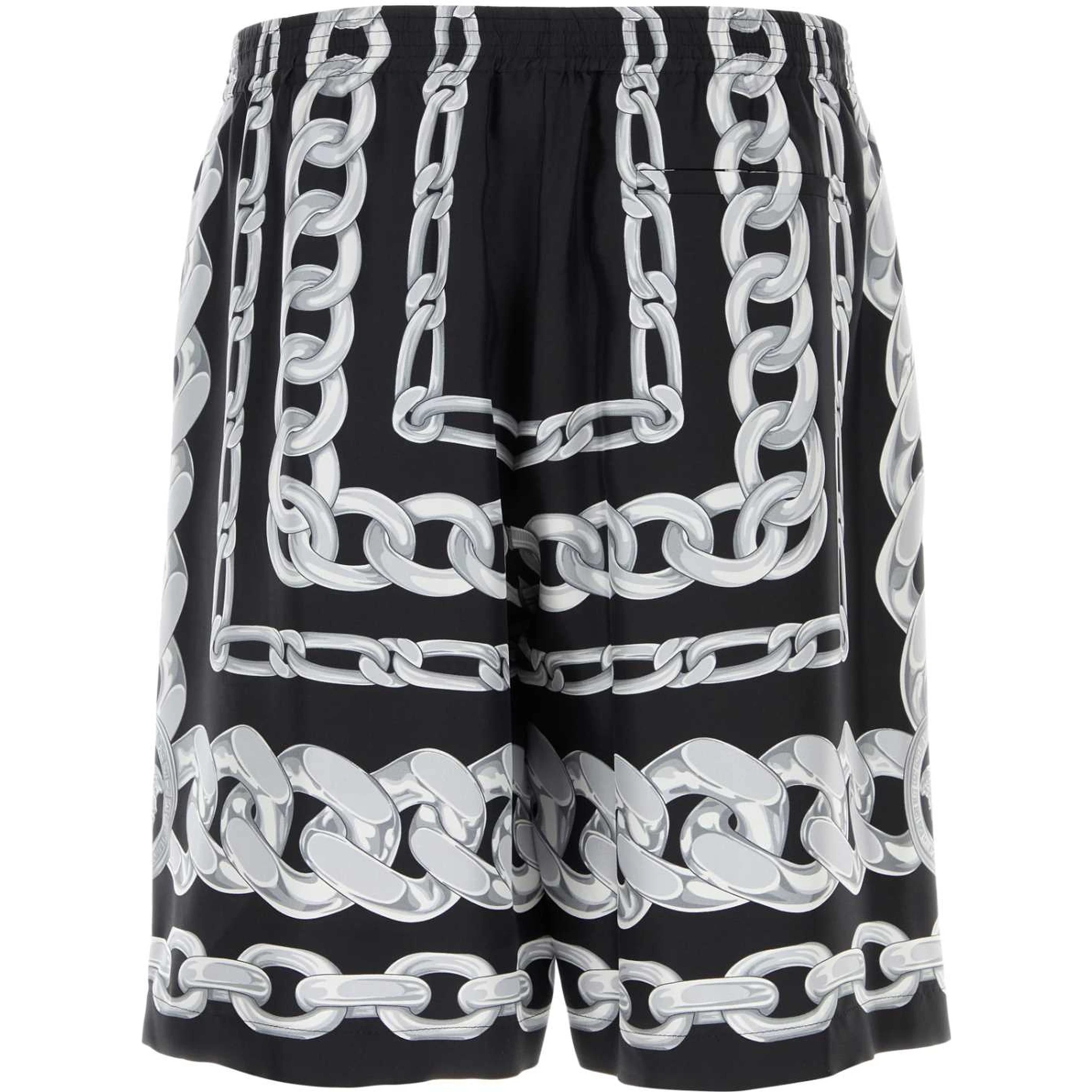 SHORTS MEDUSA CHAINS PRINT SILK TWILL