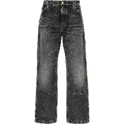 PANT DENIM STONE WASH BLACK DENIM FABRIC