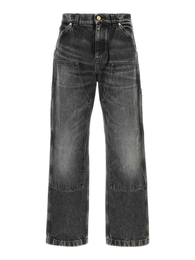 PANT DENIM STONE WASH BLACK DENIM FABRIC