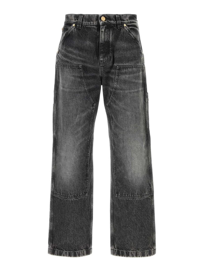 PANT DENIM STONE WASH BLACK DENIM FABRIC