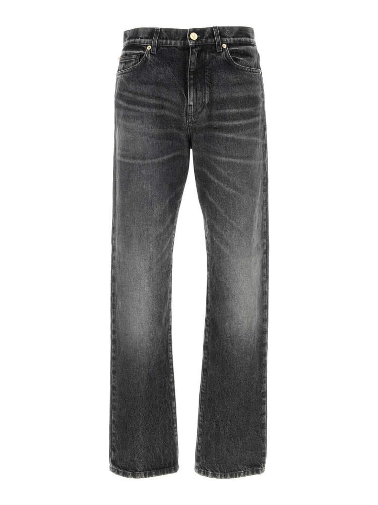 PANT DENIM STONE WASH BLACK DENIM FABRIC + EMBOSSE