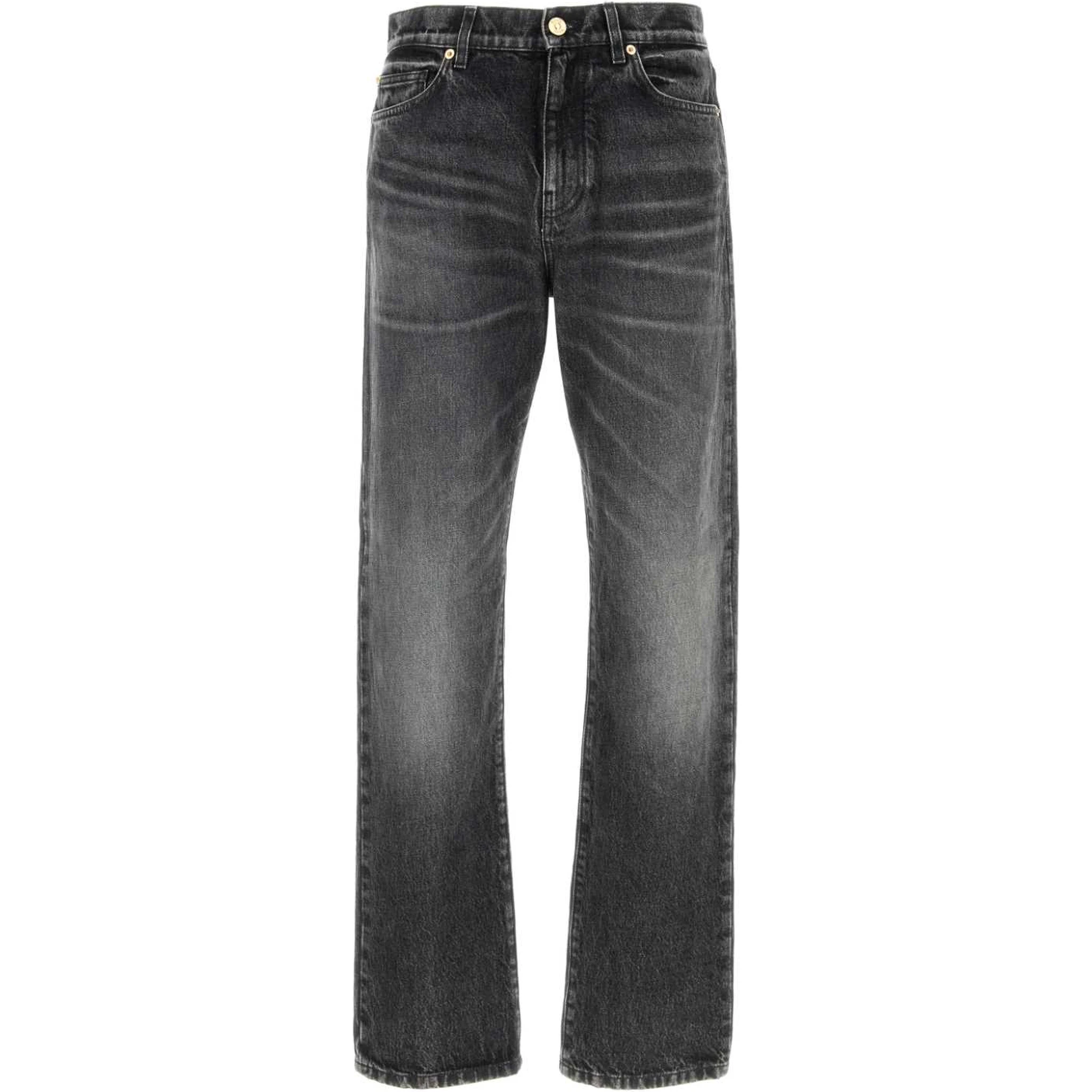 PANT DENIM STONE WASH BLACK DENIM FABRIC + EMBOSSE