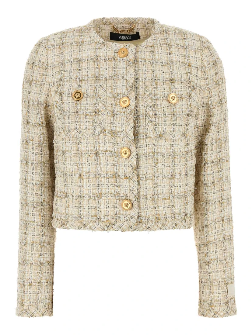 INFORMAL JACKET COTTON MIX FANCY TWEED