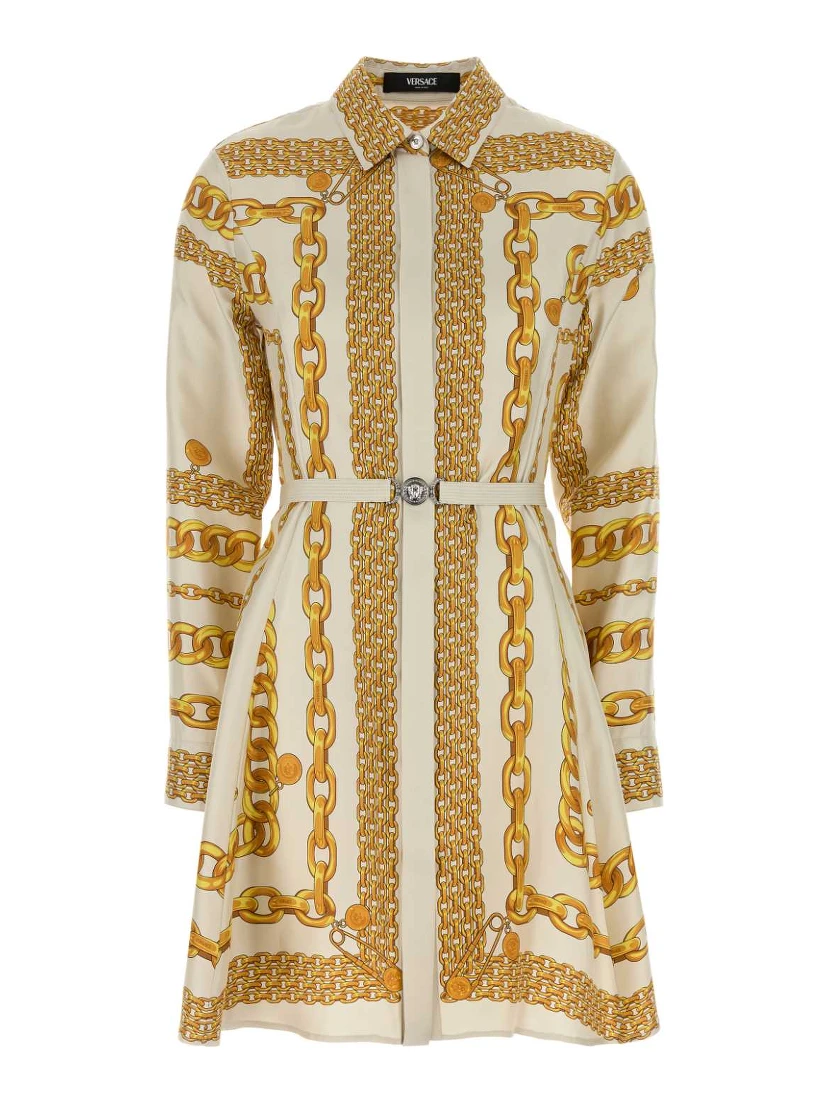 DRESS VERSACE TREASURE FOULARD ON SILK TWILL