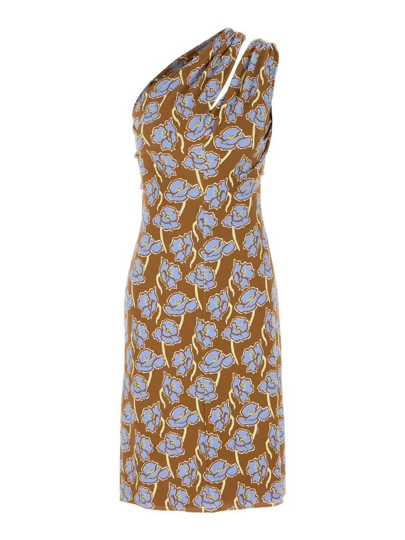 COCKTAIL DRESS STRETCH CREPE JERSEY PRINT POPPIES