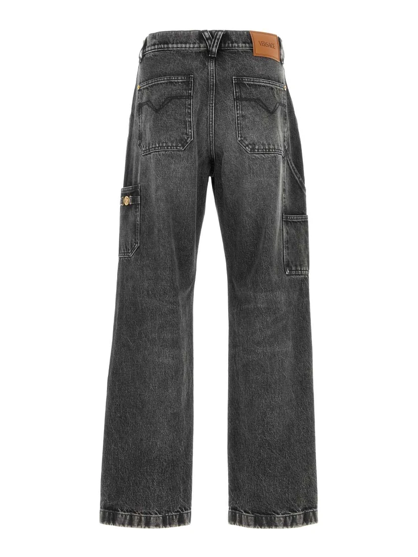 PANT DENIM STONE WASH BLACK DENIM FABRIC