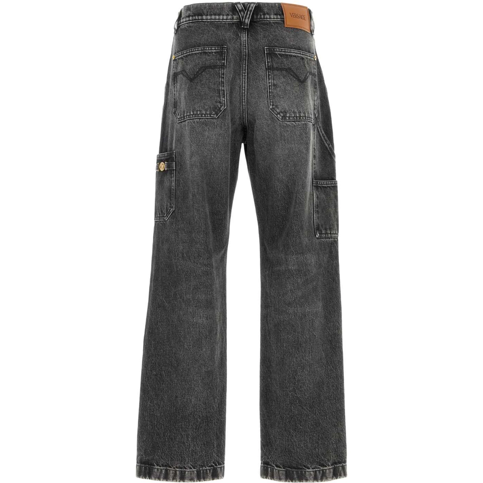 PANT DENIM STONE WASH BLACK DENIM FABRIC