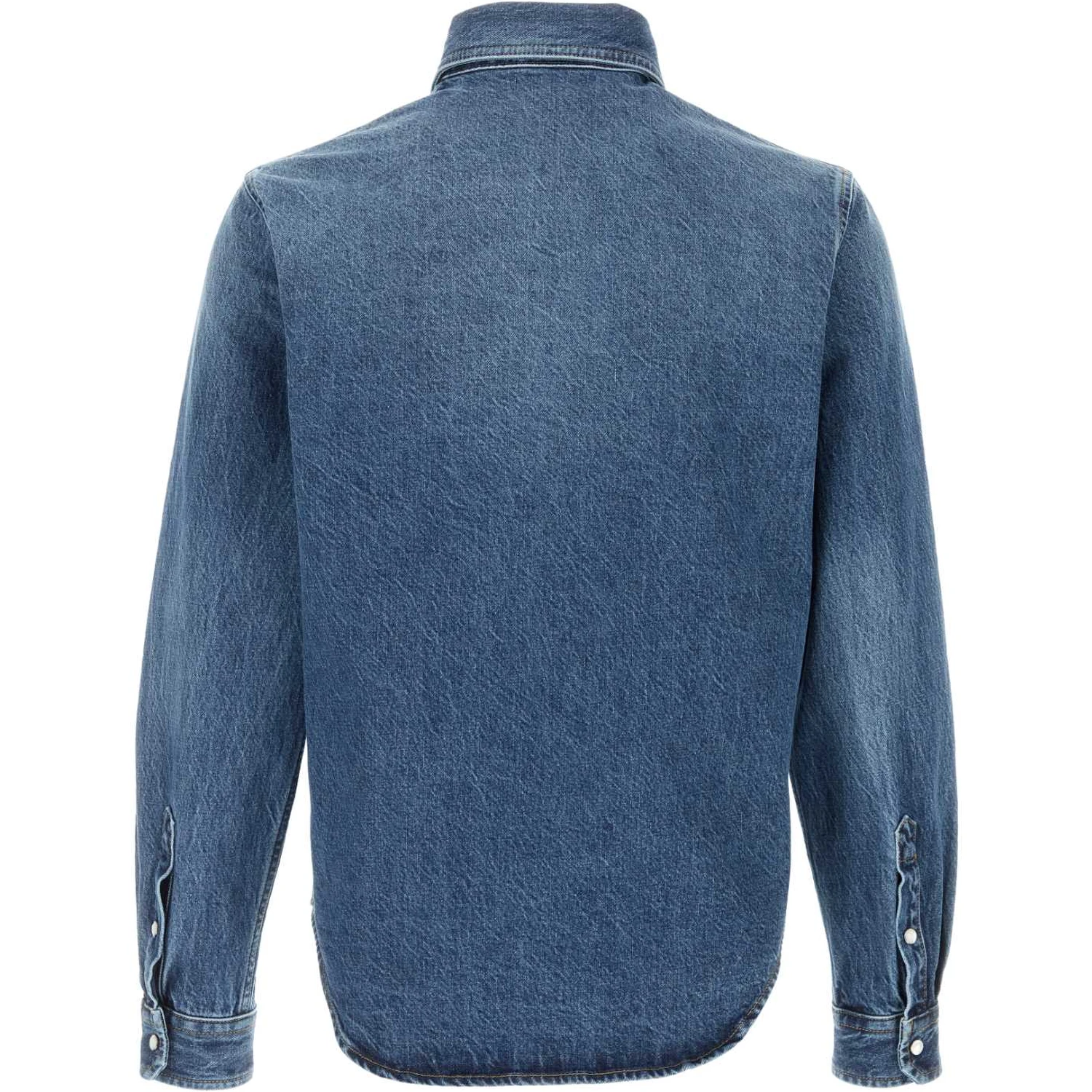 SHIRT DENIM STONE WASH BLUE DENIM FABRIC + EMBOSSE