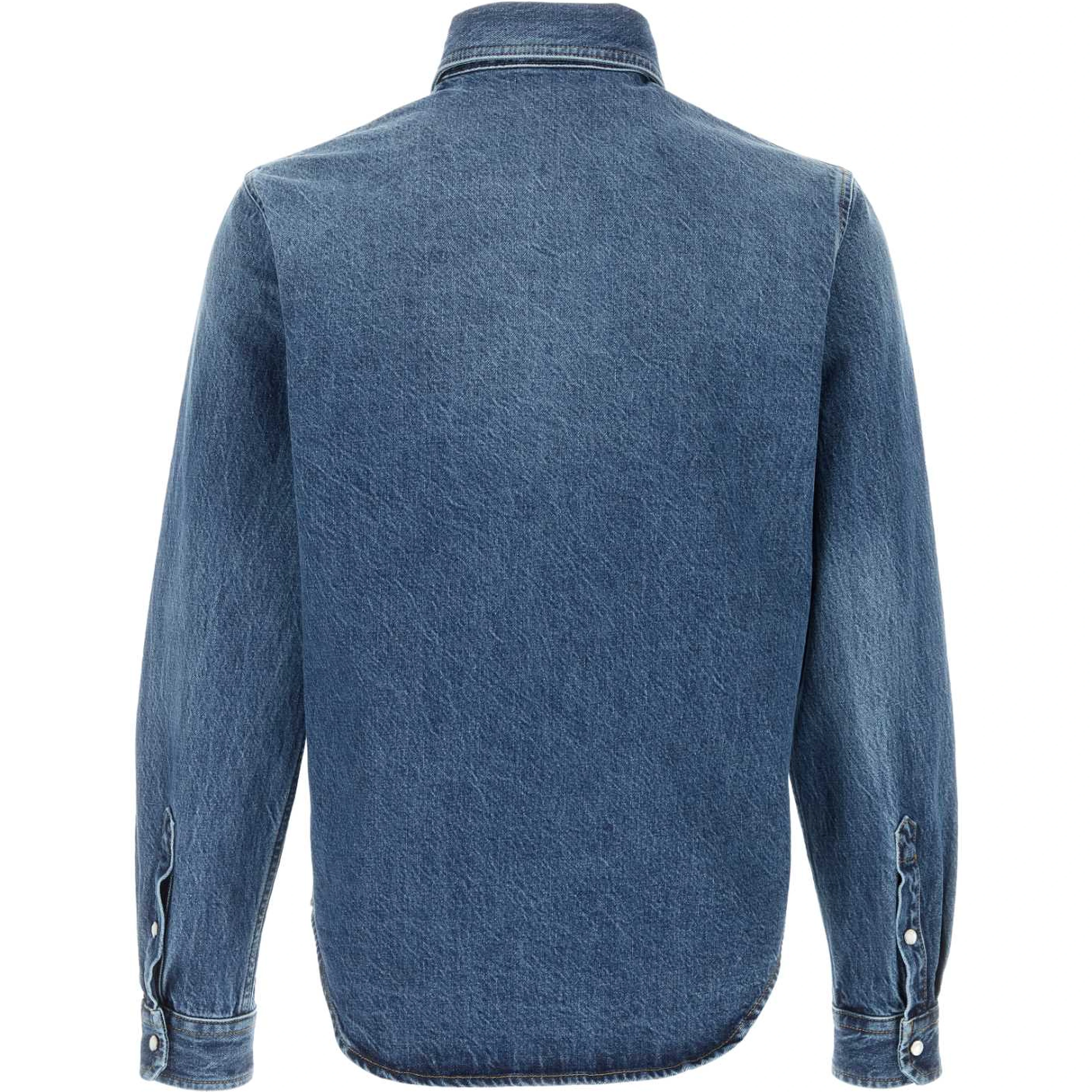 SHIRT DENIM STONE WASH BLUE DENIM FABRIC + EMBOSSE