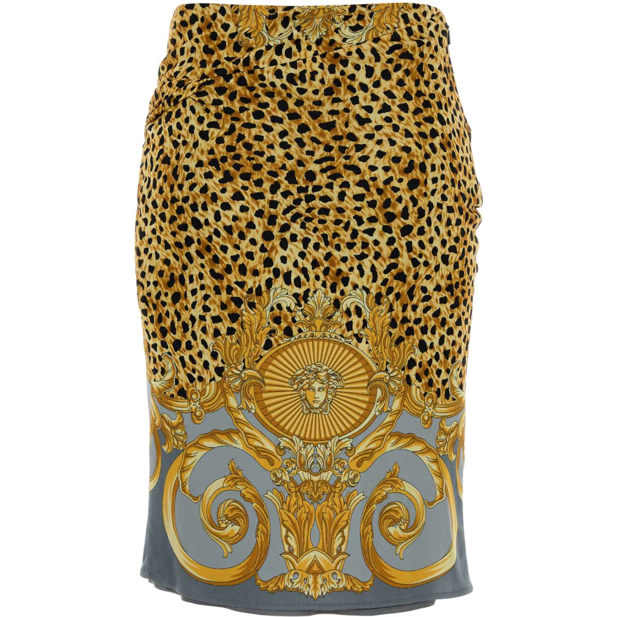 SKIRT CHEETAH FOULARD ON RESPONSIBLE HEAVY VISCOSE